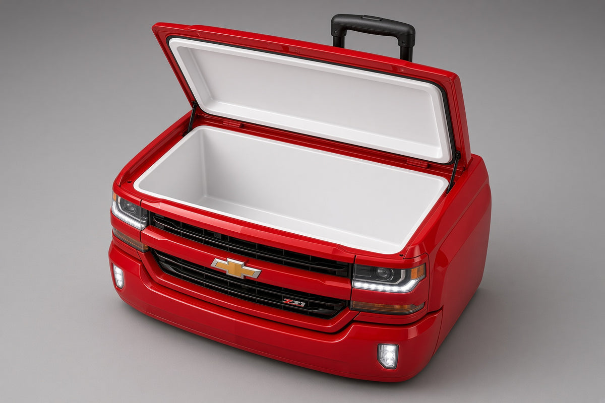 Hielera Chevrolet roja modelo 2017