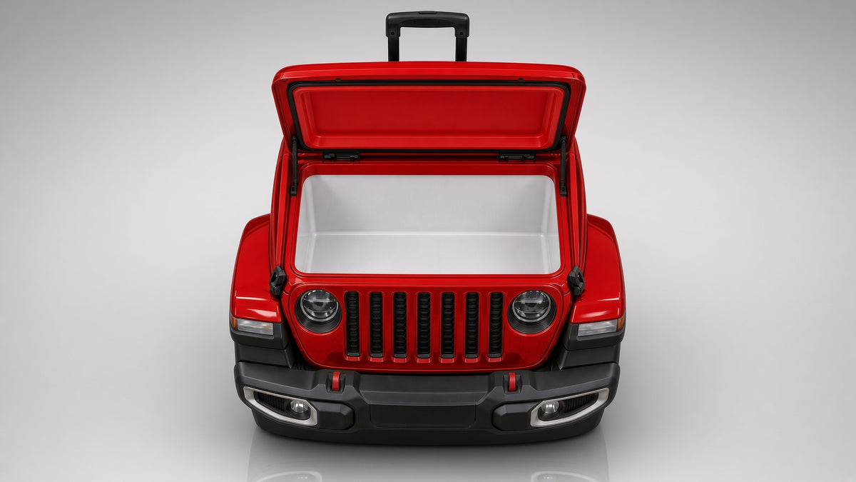 HIELERA JEEP ROJO