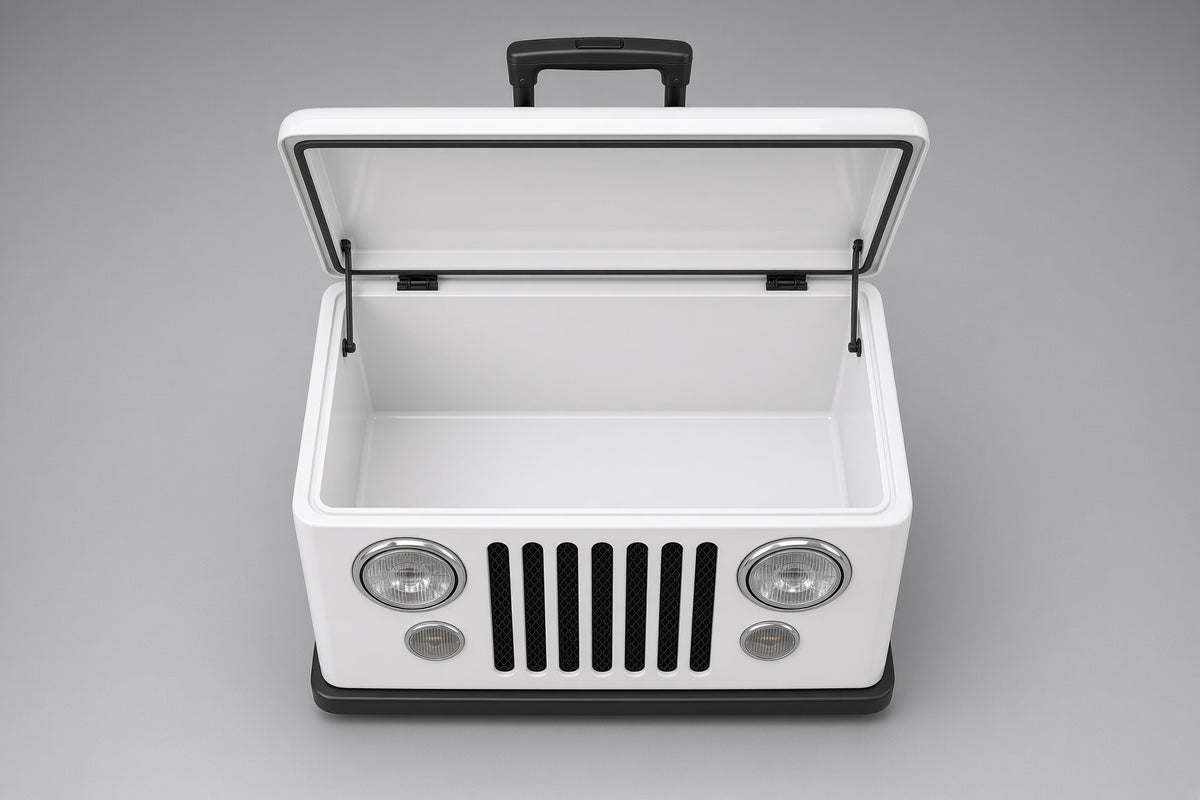 Hielera Jeep blanco modelo 1982